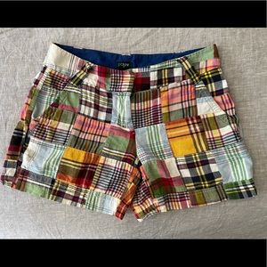 J Crew plaid madras shorts. Size 0. City Fit.
